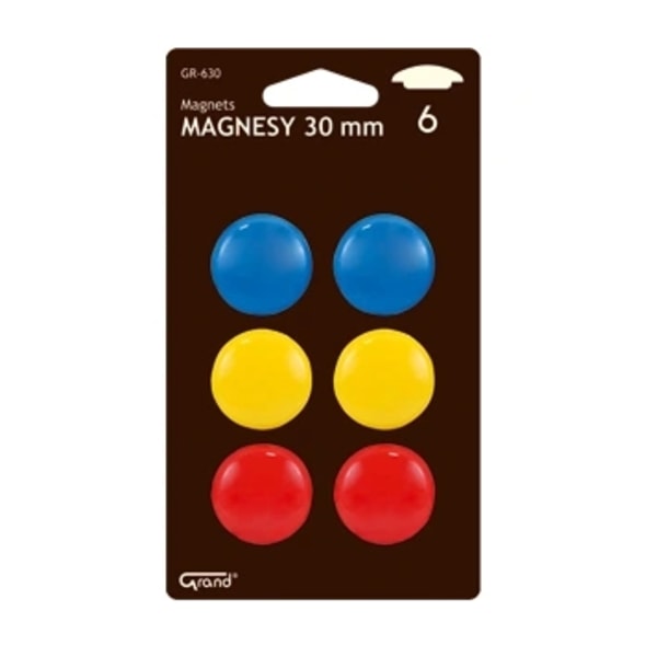 Premium Färgglada Magnetiska Klistermärken/ 30 mm/ 6-Pack