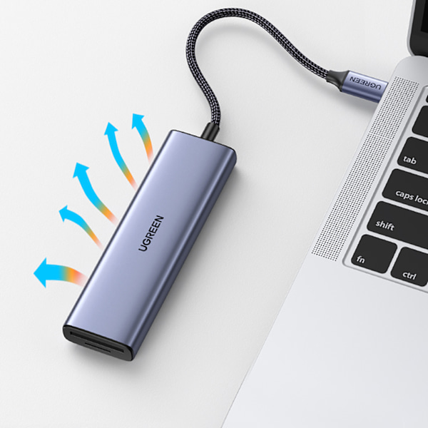 Ugreen CM511 6-i-1 USB-C Hub: HDMI / 3x USB-A 3.0 / SD/TF-kortlä