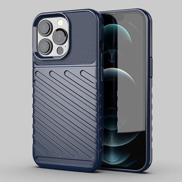 Blixtskyddslåda flexibel pansarfodral för iPhone 13 Pro blå