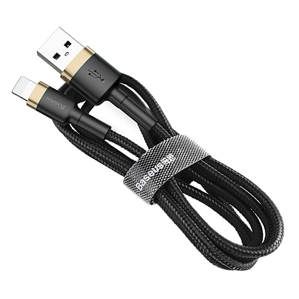 Baseus Cafule USB-A till Lightning Kabel 2.4A QC 3.0 1m - Svart/