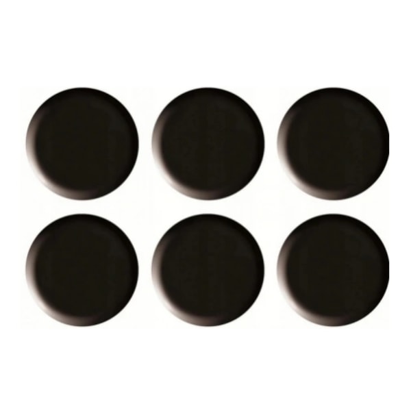 20mm Svarta Tavlemagneter/ Set om 6 St - Kraftfulla Magneter för