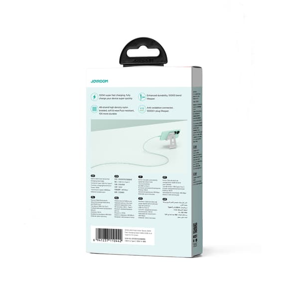 Joyroom Multi-Color Kabel S-A34 USB-A/USB-C 100W 1m Grön