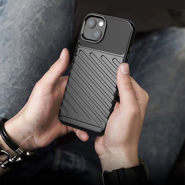 Blixtskydd Flexibelt Pansarskal Fodral för iPhone 13 Mini Blå