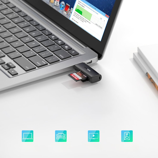 Ugreen CM264 SD/TF Kortläsare USB 3.0 - Svart