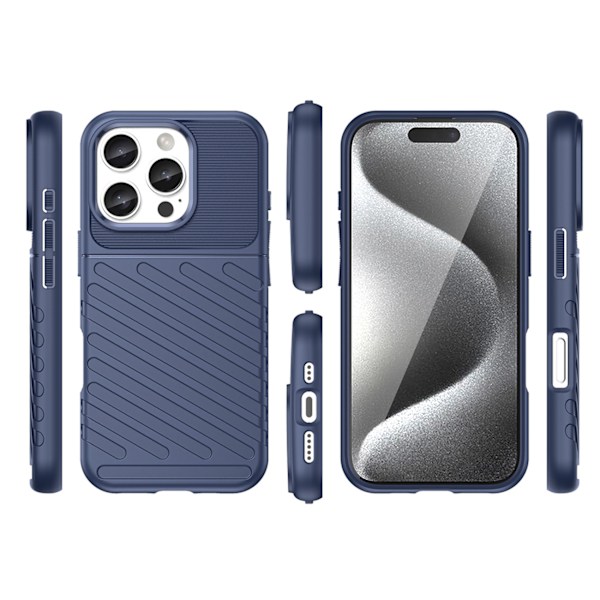 Silikonskal Thunder Case för iPhone 16 Pro Max - blå