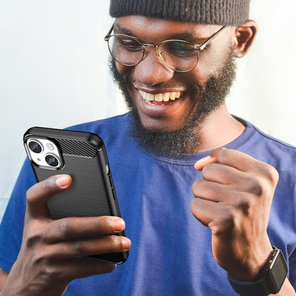 iPhone 14 Plus Skal Svart Flexibel Kolförstärkt TPU-fodral