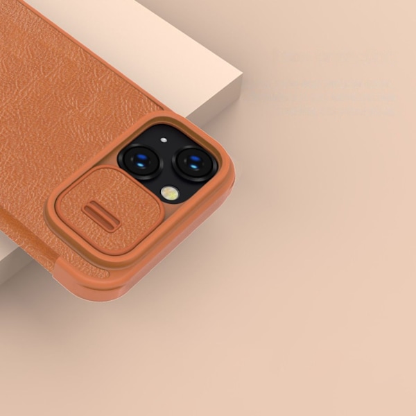 Nillkin Qin Leather Pro Skyddsfodral för iPhone 14 Plus/ Blå/ me