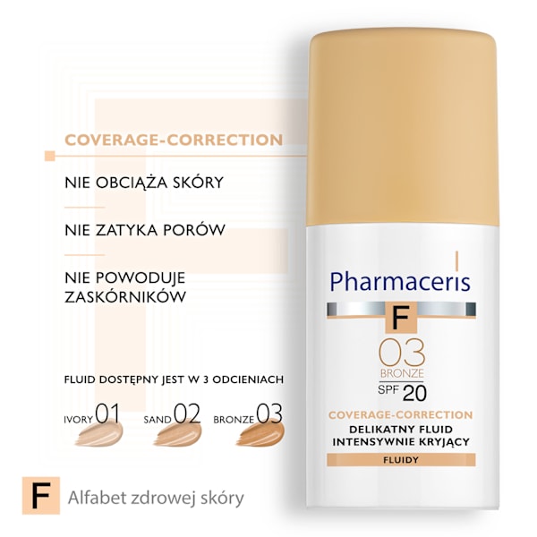 Pharmaceris F 03 Bronz Flytande Täckstift SPF 20 - Skydd & Täckn