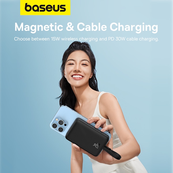 Baseus Magnetisk Mini MagSafe Powerbank 10000mAh 20W med inbyggd