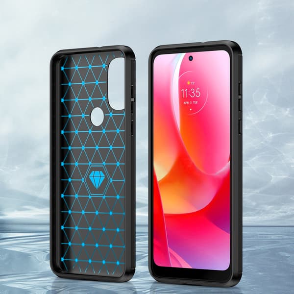 Motorola Moto G Power 2022 Skyddsfodral Flexibel Kolfiberväska -