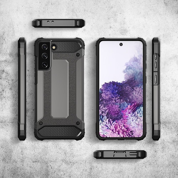 Samsung Galaxy S22+ Hybrid Armor Svart Stötsäkert Skal