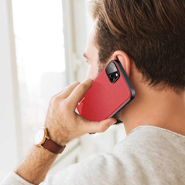 Dux Ducis Fino fodral i nylon för iPhone 14 Plus röd