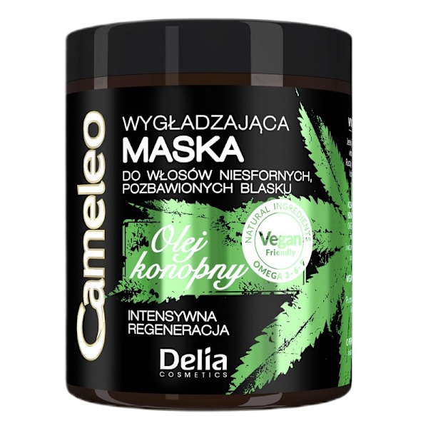 Cameleo Grön Hårvård Utjämnande Mask med Hampolja för Ohanterlig