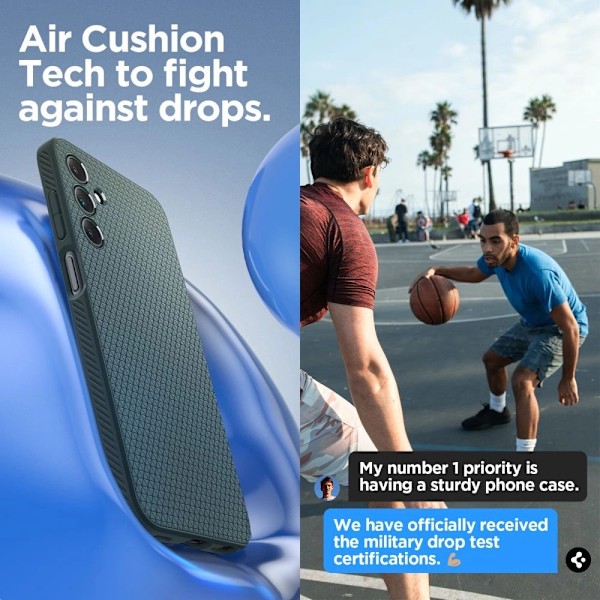Spigen Liquid Air Fodral för Samsung Galaxy A15 4G / 5G - Mörkgr