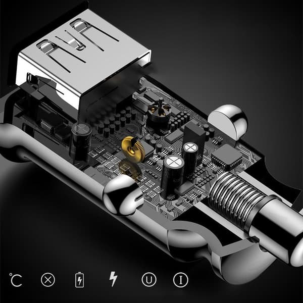 Baseus Grain Mini Biladapter CCALL-ML01 med Dual USB-A Portar 3.