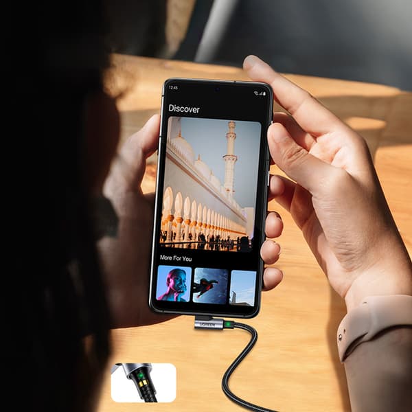 Ugreen Vinklad 90° USB-C till USB 2.0 Kabel 480Mb/s 3A 3m Svart