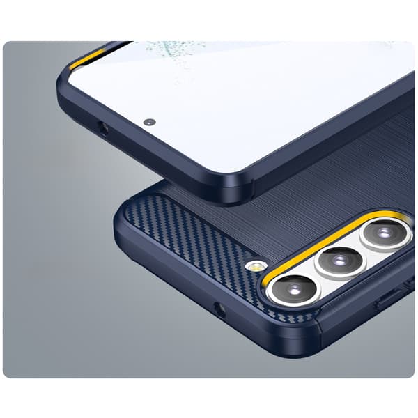 Samsung Galaxy S23+ Blå Karbon Silikonfodral - Flexibel Skyddand