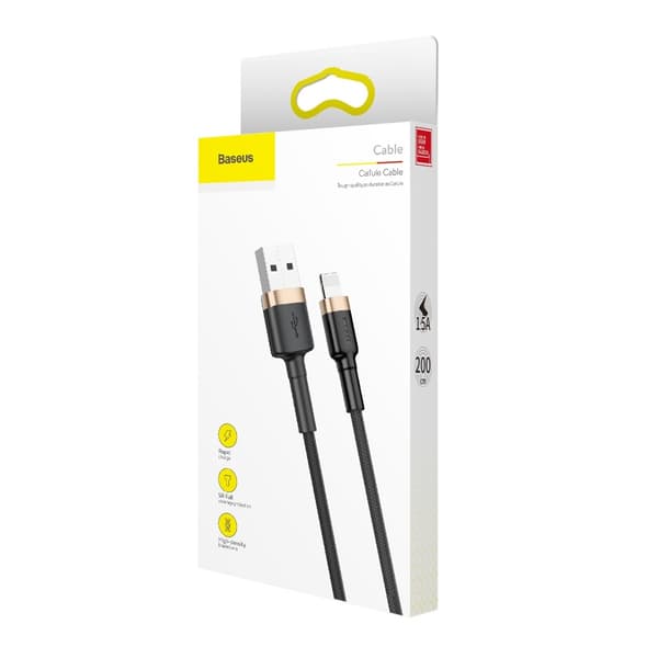 Baseus Cafule USB-A till Lightning Kabel 1/5A QC 3.0 2m - Svart/