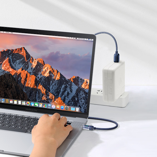 Joyroom A4 USB-C till USB-C 100W Kabel 1/2m med Display - Blå