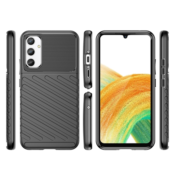 Thunder Case Stöttåligt Fodral för Samsung Galaxy A34 5G - Svart