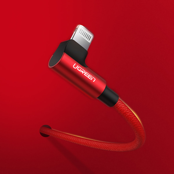 Ugreen Lightning till USB-A kabel vinklad/ MFi-certifierad/ 2.4A