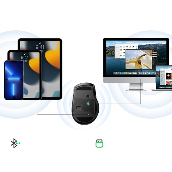 Ugreen MU006 Trådlös Optisk Mus USB 2.4GHz/Bluetooth 5.0 4000 DP