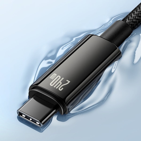 Baseus CAWJ040001 USB-C till USB-C Kabel 240W 480Mb/s 1m - Svart