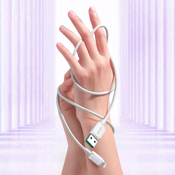 Joyroom Flerfärgskabel A14 Lightning/USB-A 2.4A 1.2 m – Vit