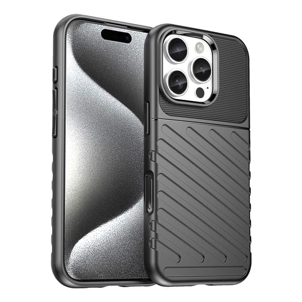 Silikonfodral Thunder Case för iPhone 16 Pro - svart