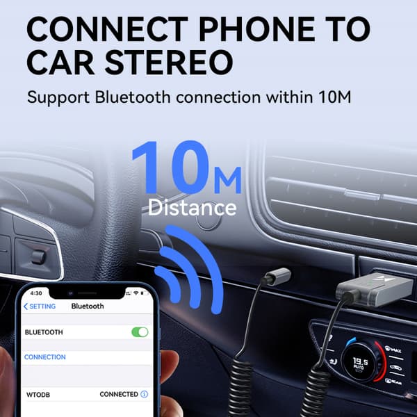 Bluetooth 5.3 Ljudmottagare Adapter Wozinsky WTODB / AUX Ljudada