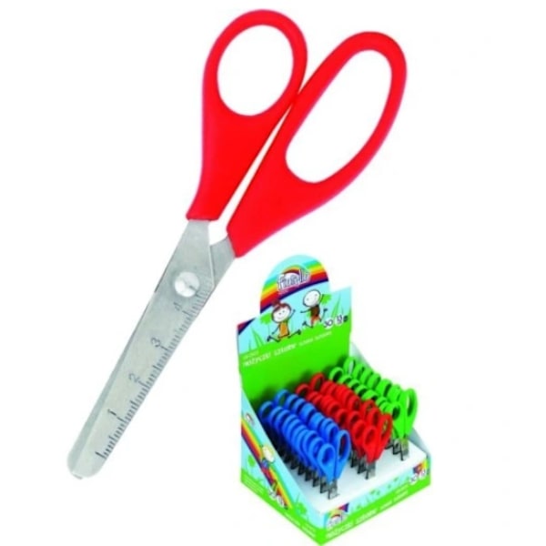 Skolsax med integrerad linjal - Professionell 13cm sax för skola