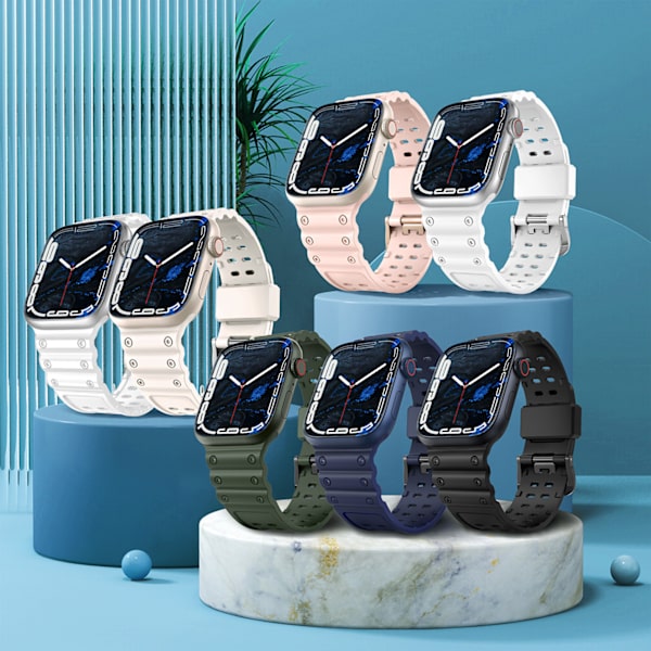 Trefaldigt Skydd Armband till Apple Watch SE/ 9/ 8/ 7/ 6/ 5/ 4/