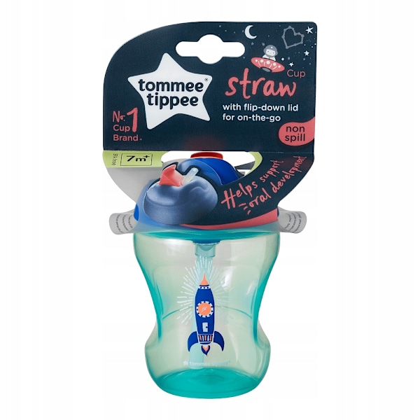 Tommee Tippee Drinkglas med sugrör/ läcker ej/ Pojke/ 7m+/ 230ml