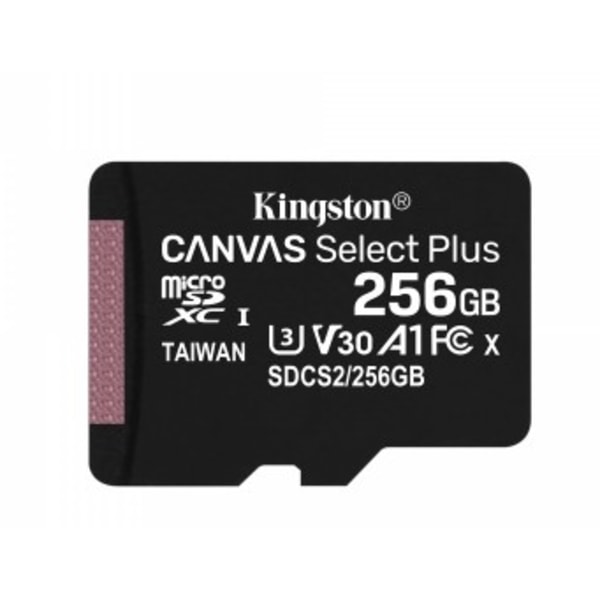 Kingston MicroSD Kort 256GB Canvas Select Plus 100/85MB/s Adapte