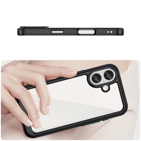 Skyddsfodral Outer Space med geléram till iPhone 16 Plus - svart