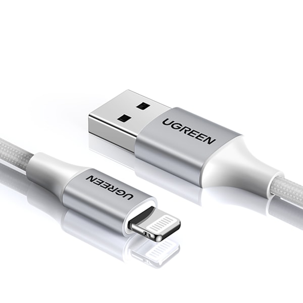Ugreen US199 60162 USB-A till Lightning MFi-kabel 1.5m - Silver