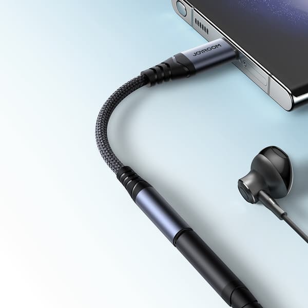 Joyroom SY-C01 USB-C till 3/5 mm mini-jack Adapter - svart