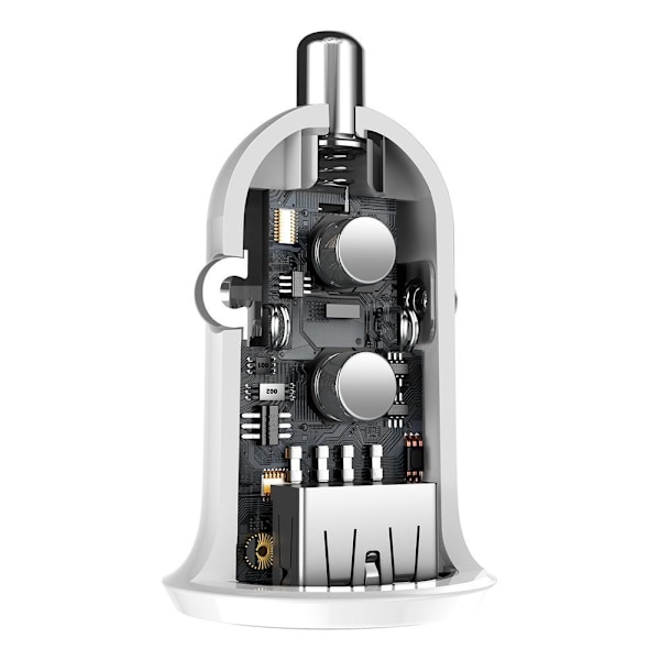Baseus Grain Pro Biladapter 2x USB 4/8 A Vit (CCALLP-02)
