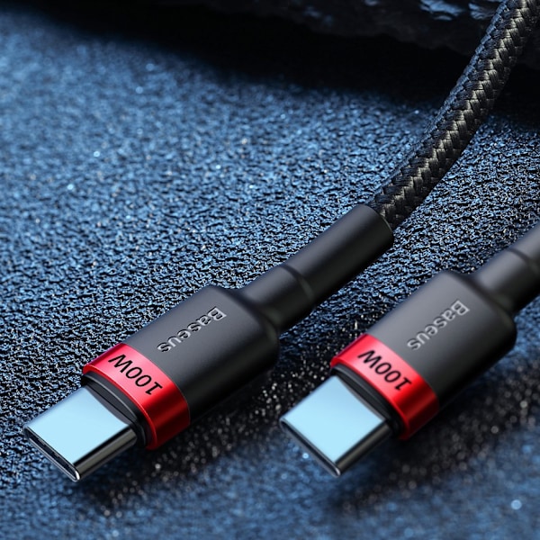 Baseus CATKLF-AL91 USB-C till USB-C Kabel PD QC 100W 5A 480 Mb/s