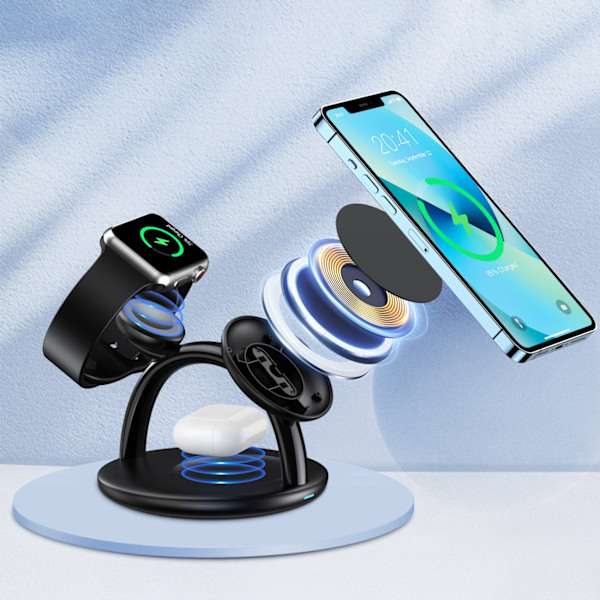 Choetech 3-i-1 Trådlös Laddstation för iPhone 12/13/14/ AirPods