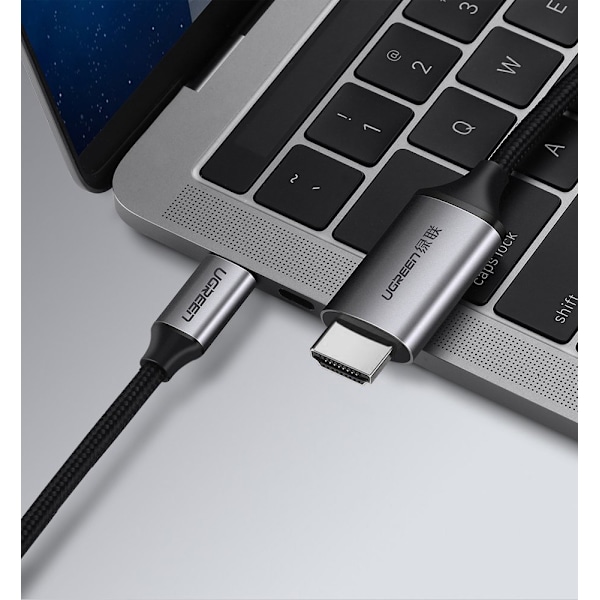 Ugreen HDMI till USB-C Kabel 4K 60Hz 1/5m Svart/Grå (MM142 50570