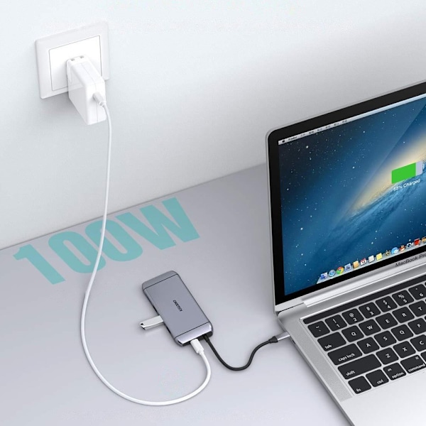 Choetech 9-i-1 Multifunktionell USB Typ-C Hub - 3x USB 3.2 Gen 1