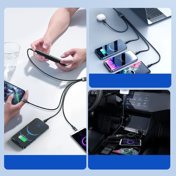 Joyroom Multi-Bruk Kabel 4-i-1 USB-A till USB-C / Lightning / mi