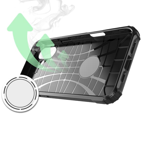 Robust Hybrid Armor-fodral för iPhone 16 Plus - Svart