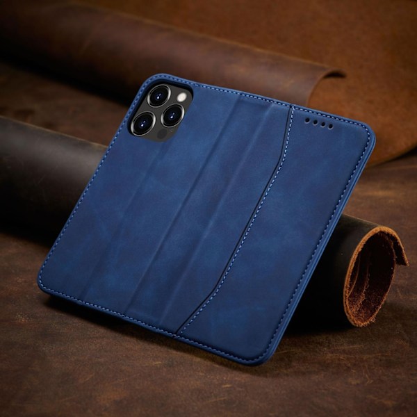 Magnetiskt Fodral för iPhone 14 Pro - Blått Flipfodral med Plånb