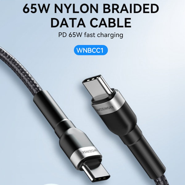 Wozinsky USB-C till USB-C Kabel PD 65W 1m - Svart