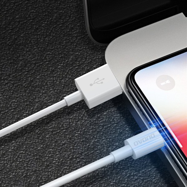 Dudao USB / Lightning-kabel 3A 1m vit (L1L white)