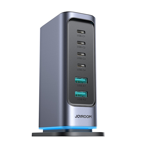 Joyroom JR-TCM02 Multiladdare GaN 65W EU 4x USB-C 2x USB-A - Mör
