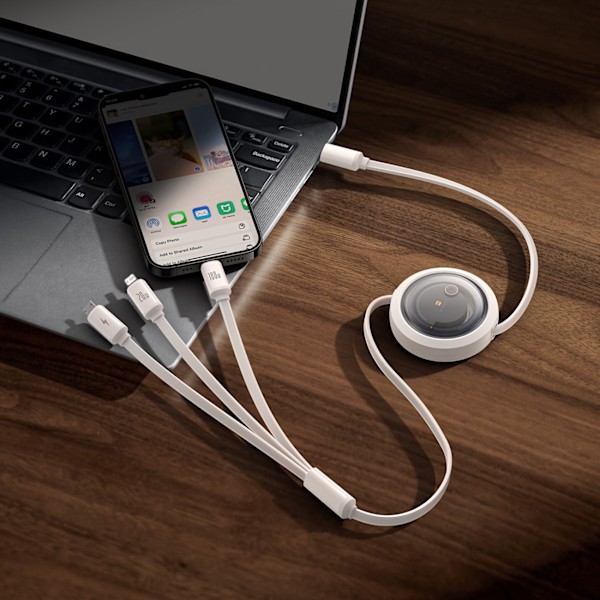 Baseus Free2Draw Rullbar Kabel 3-i-1 USB-C/Lightning/micro USB 1