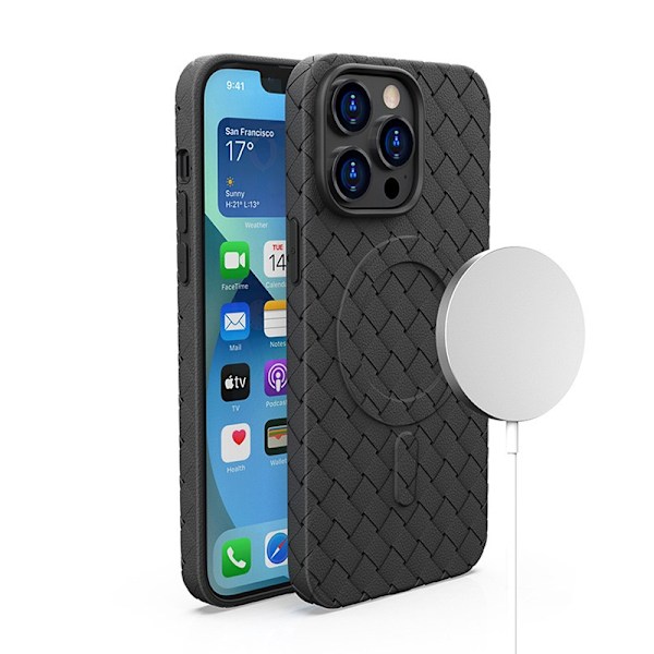 Flätat MagSafe-fodral för iPhone 15 Pro - Svart